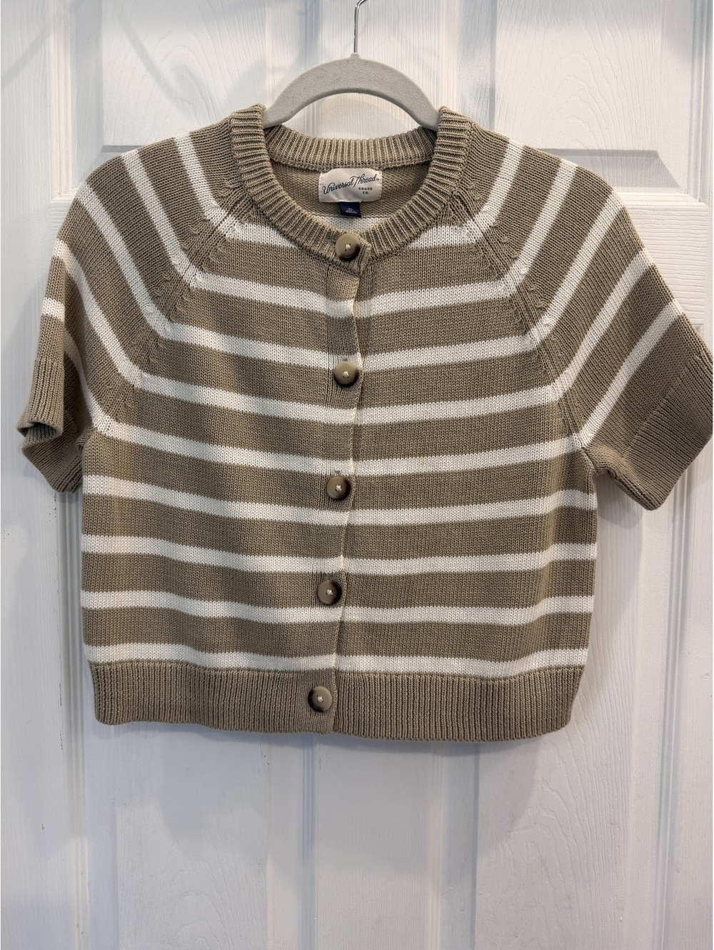Universal Thread Women's Striped Short Sleeve Cardigan Sweater XS